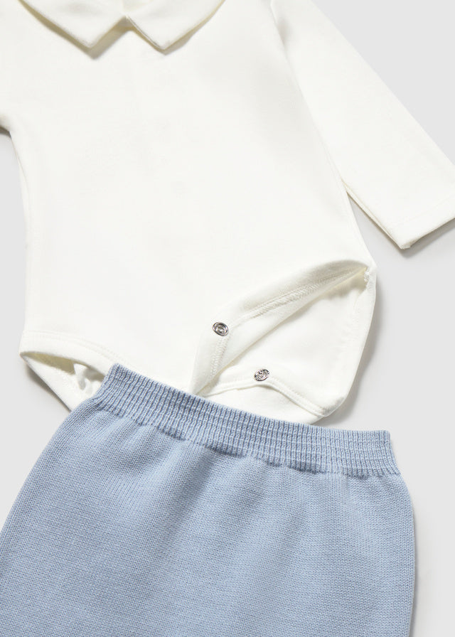 Completo 3 pezzi con ghettina in tricot neonato Mayoral