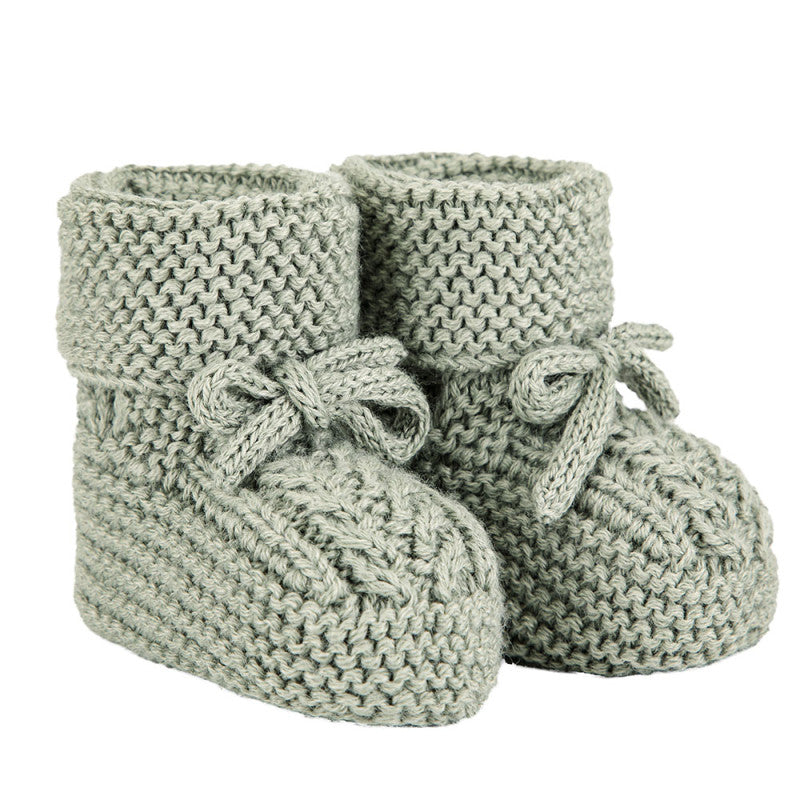 Babbucce con piccole trecce lana neonata Condor