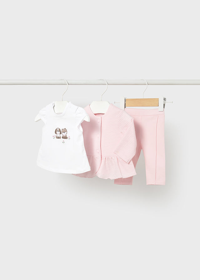 Completo 3 pezzi con leggings neonata Mayoral