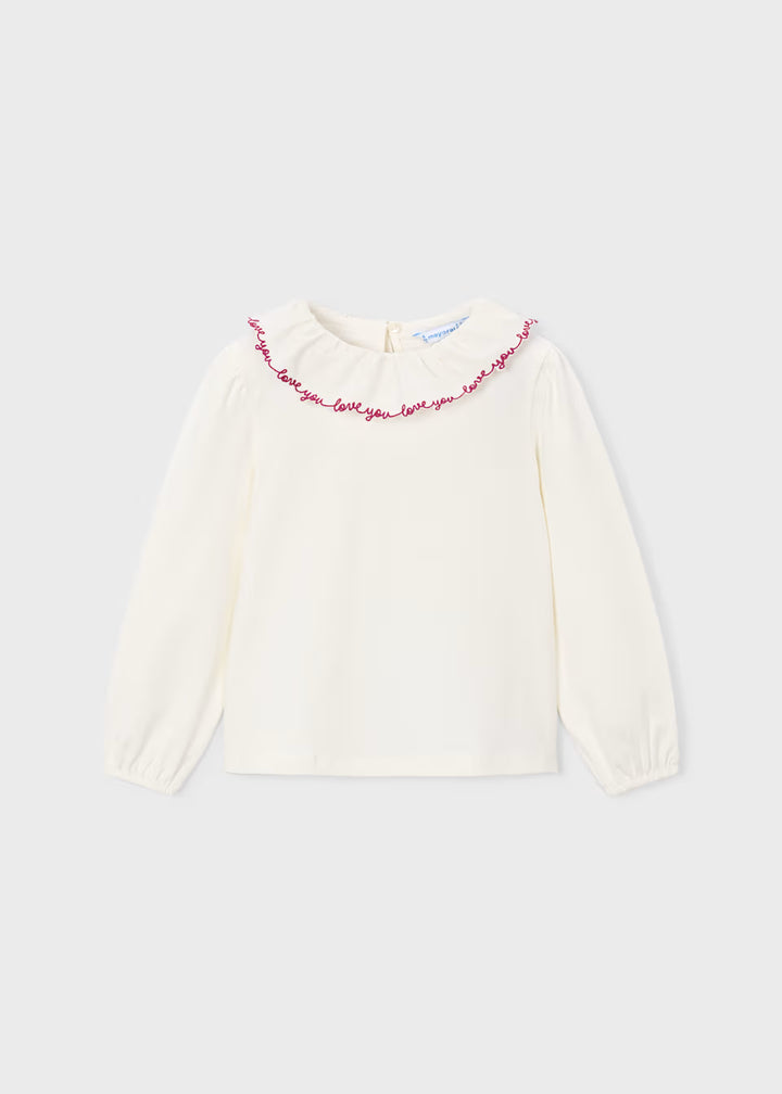 Maglia maniaca lunga con colletto lavorato bambina Mayoral