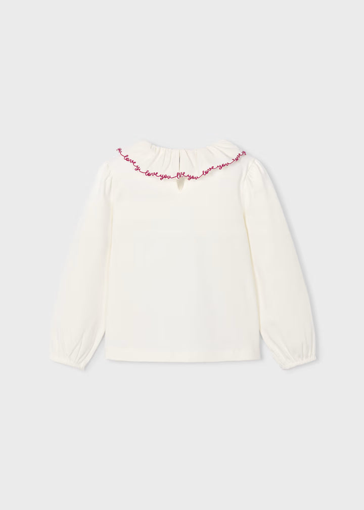 Maglia maniaca lunga con colletto lavorato bambina Mayoral