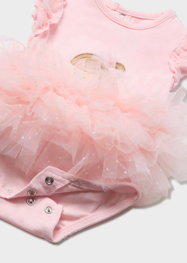 Sustainable cotton tutu bodysuit with newborn band