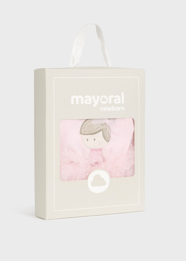 Sustainable cotton tutu bodysuit with newborn band