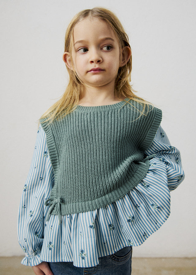 Top gilet combinato bambina Mayoral