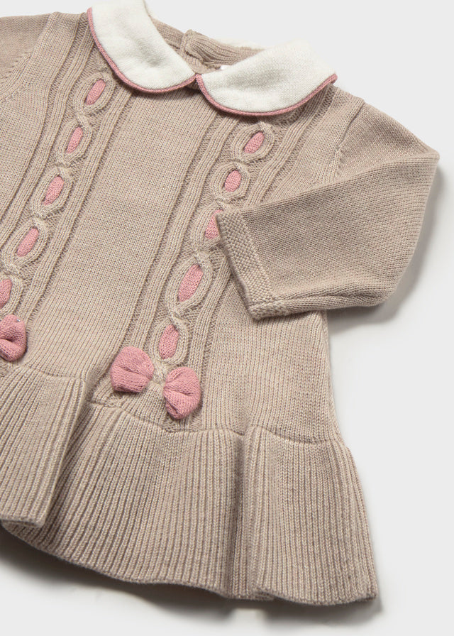 Vestito con fiocchi e colletto neonata Mayoral