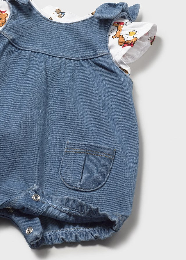Salopette in denim neonata Mayoral