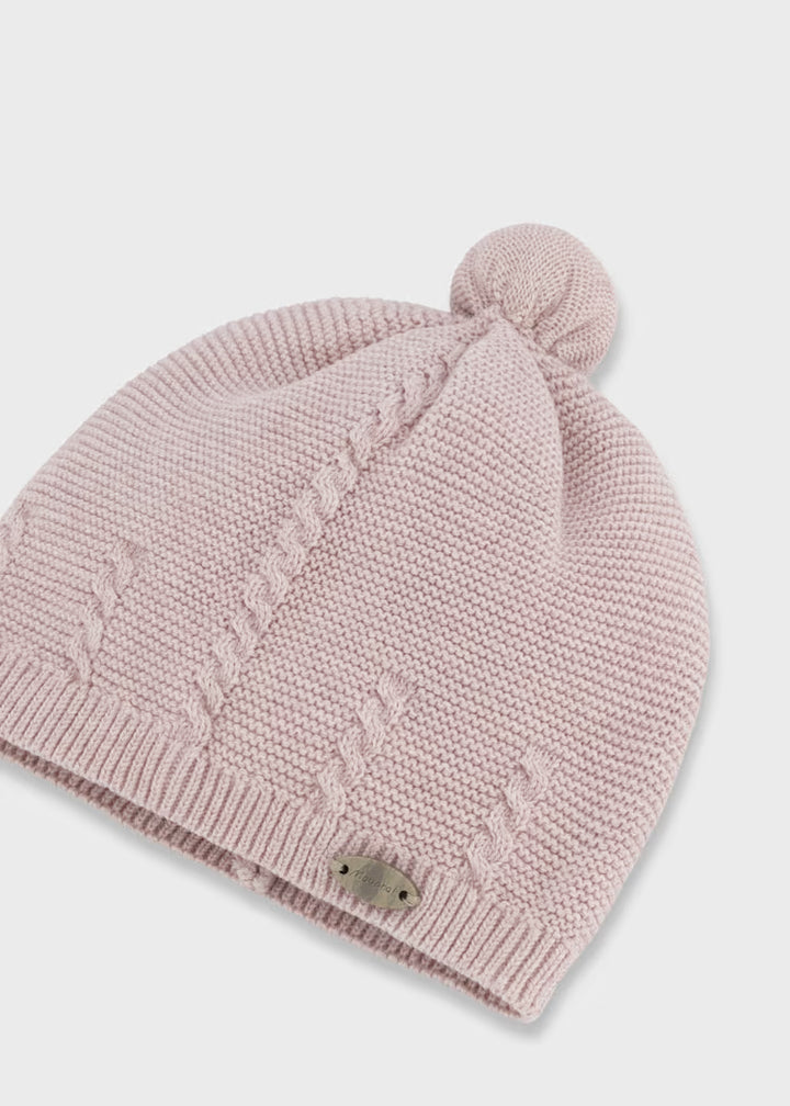 Cappello in tricot con trecce neonata Mayoral