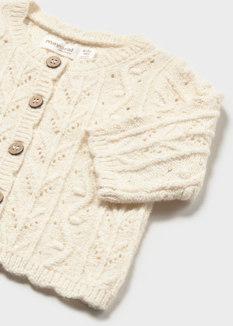 Cardigan in tricot traforato neonata  Mayoral