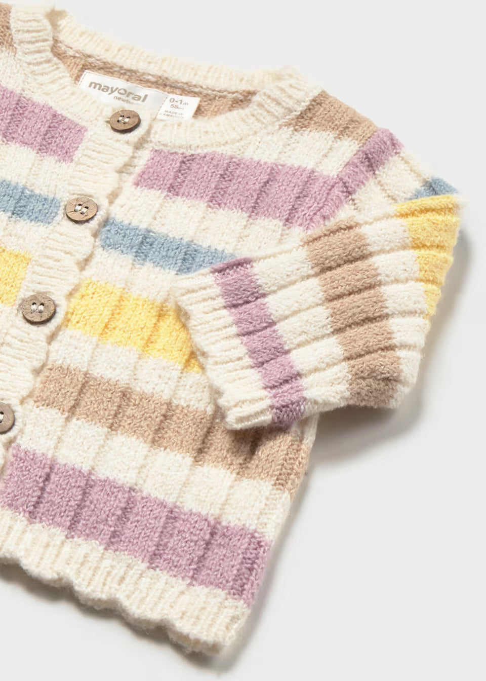 Cardigan a righe neonata Mayoral