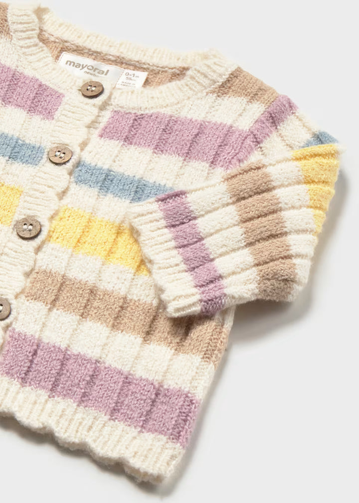 Cardigan a righe neonata Mayoral