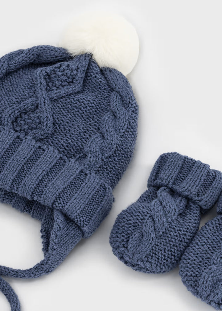 Completo cappello e guanti in tricot neonato Mayoral