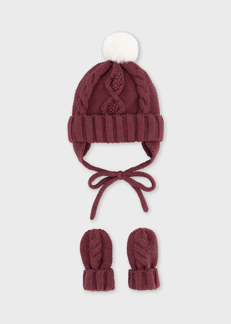 Completo cappello e guanti in tricot neonato Mayoral
