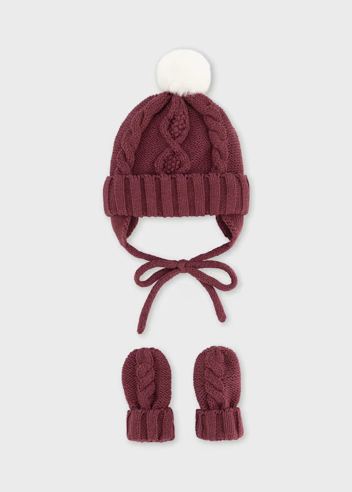 Completo cappello e guanti in tricot neonato Mayoral