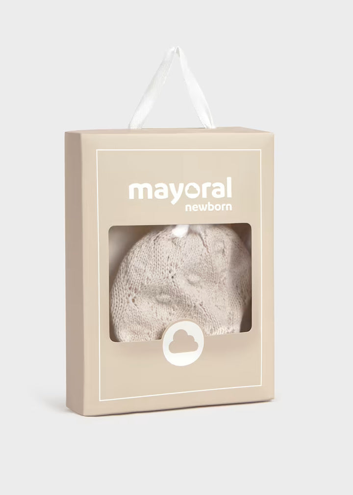 Cappello con pon pon e guantini neonata Mayoral