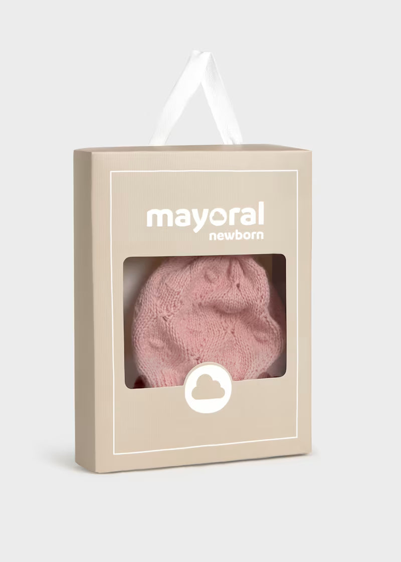 Cappello con pon pon e guantini neonata Mayoral
