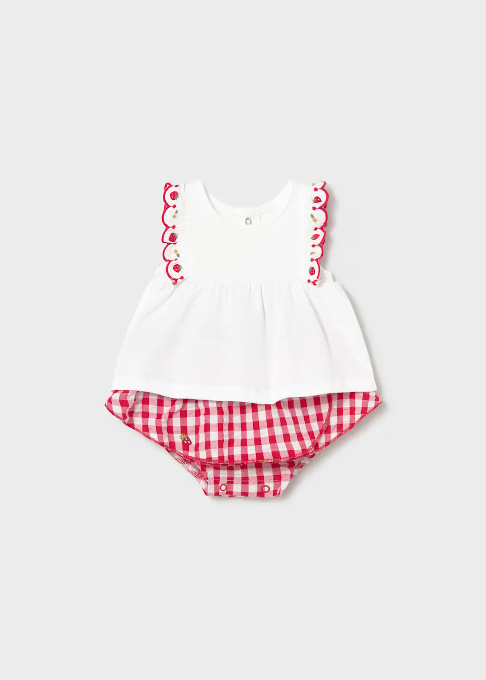 Completo gonna quadri e maglia neonata mayoral