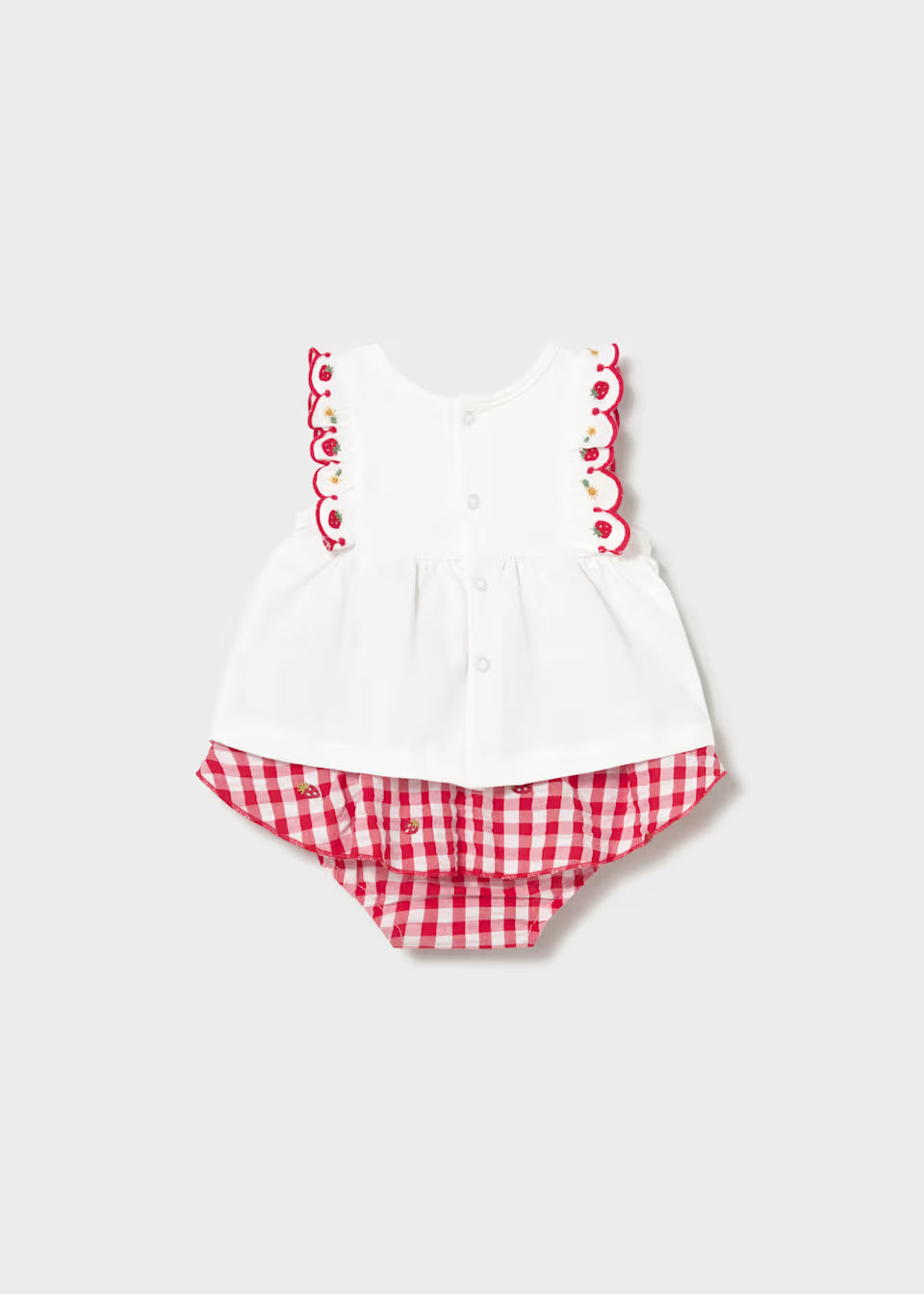 Completo gonna quadri e maglia neonata mayoral