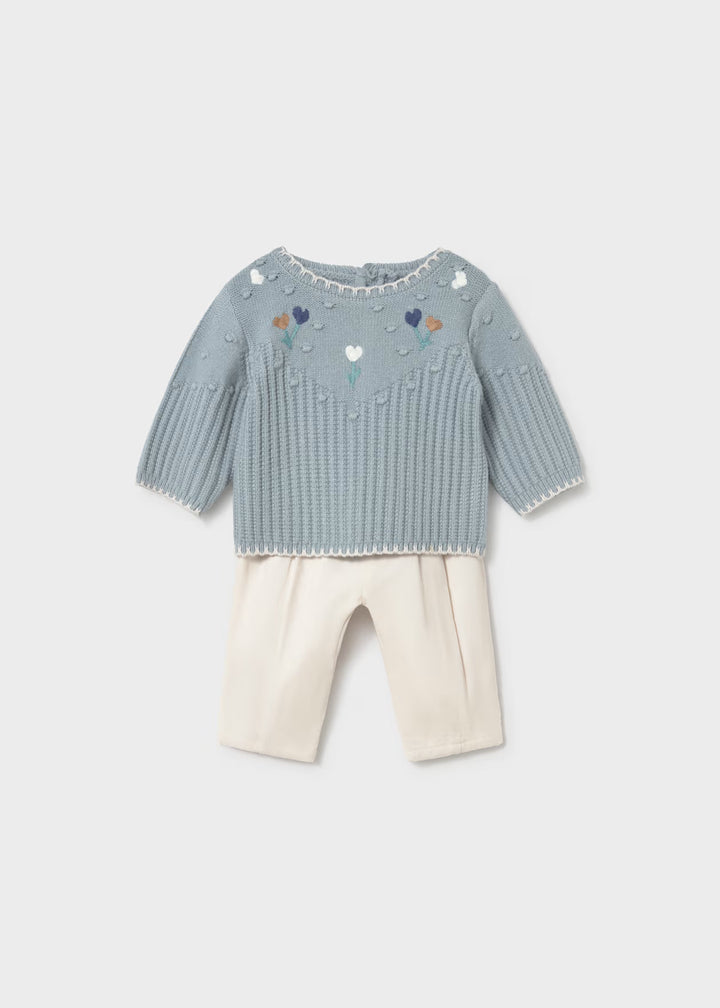 Completo maglione e pantalone neonata Mayoral