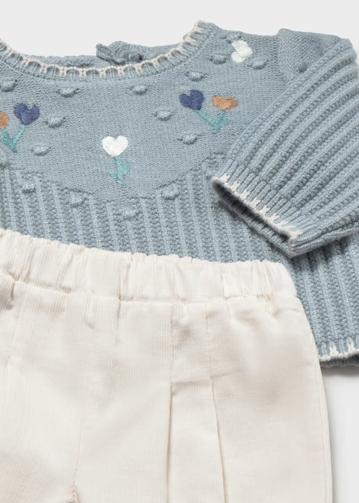 Completo maglione e pantalone neonata Mayoral