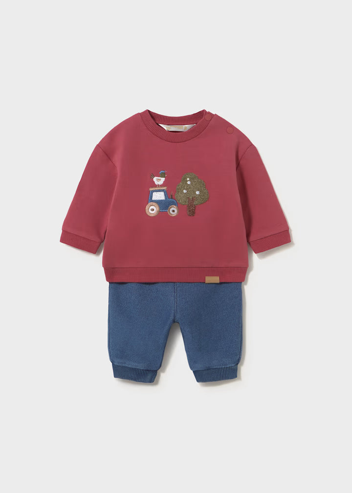 Completo due pezzi con pantalone morbido e felpa neonato mayoral