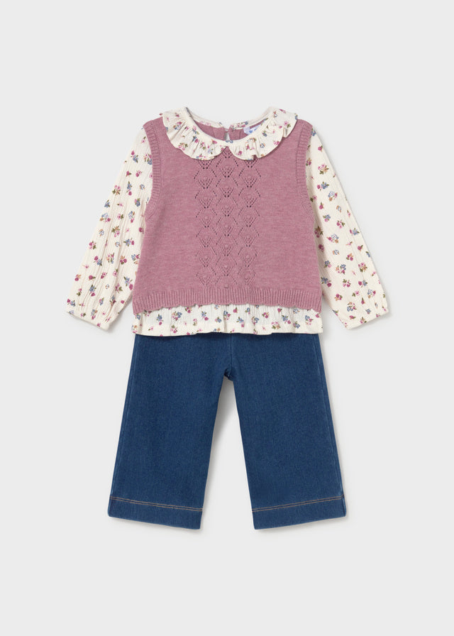 Completo gilet e pantalone girl Mayoral