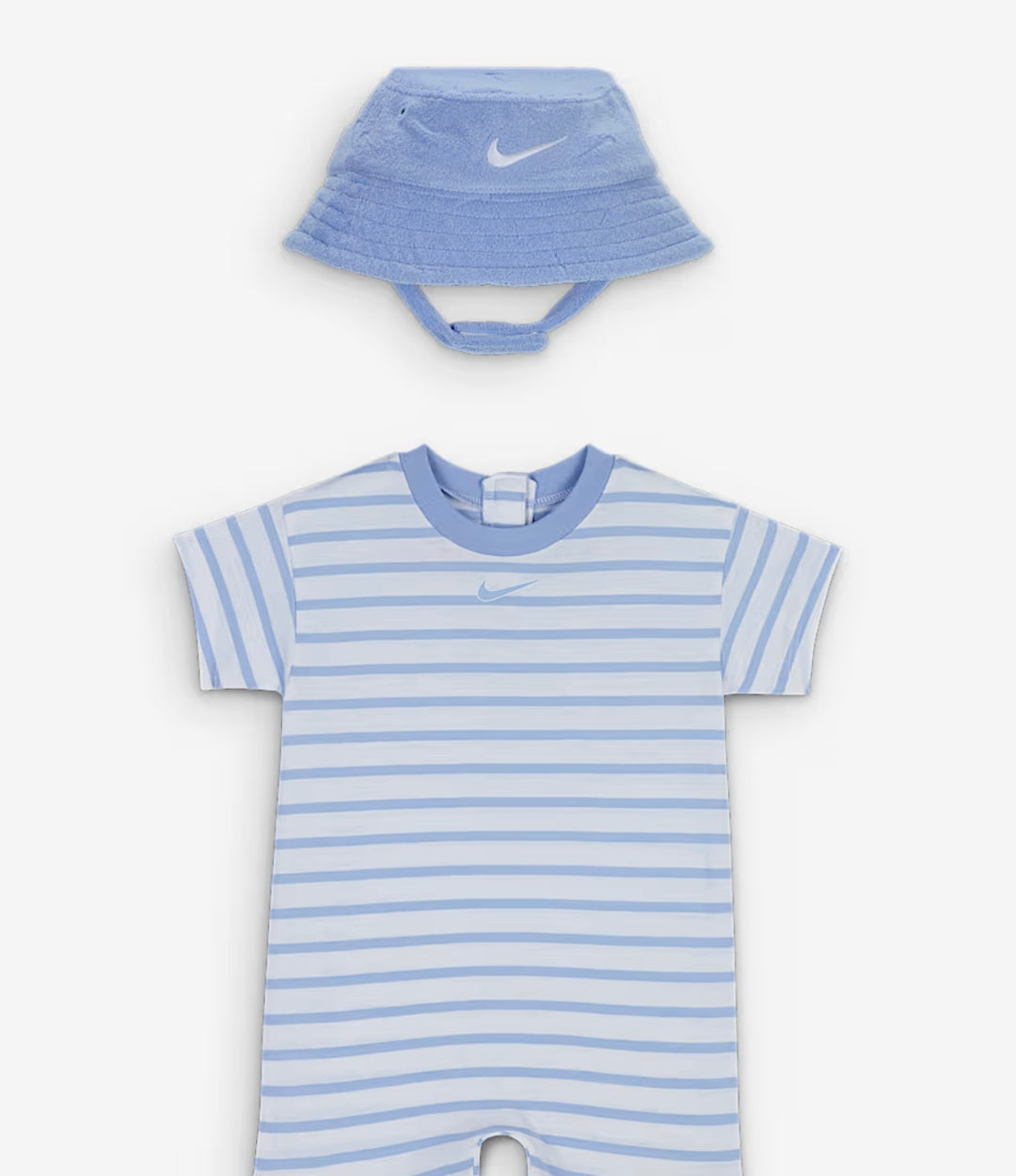 Pagliaccetto a maniche corte e cappellino con logo neonato