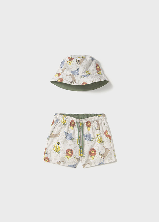 Completo costume e cappello reversibile protezione solare baby maschio