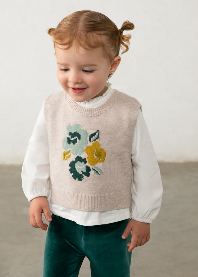 Completo pantalone gilet 3 pezzi baby girl Mayoral