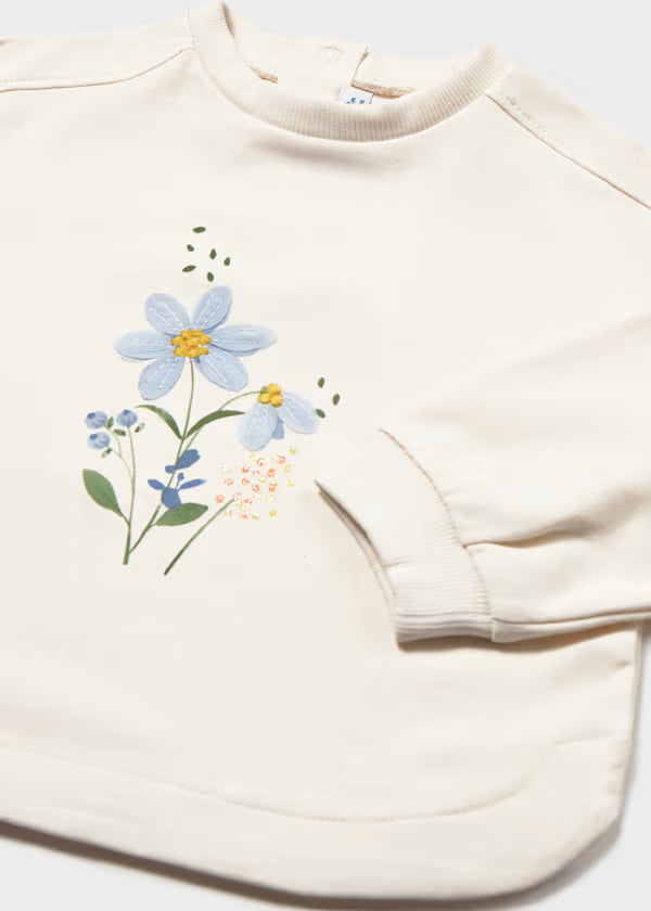 Felpa con fiori baby girl mayoral