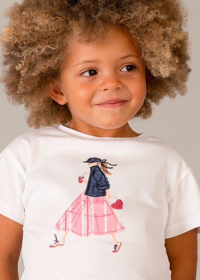 T-shirt con stampa ragazza bambina Mayoral
