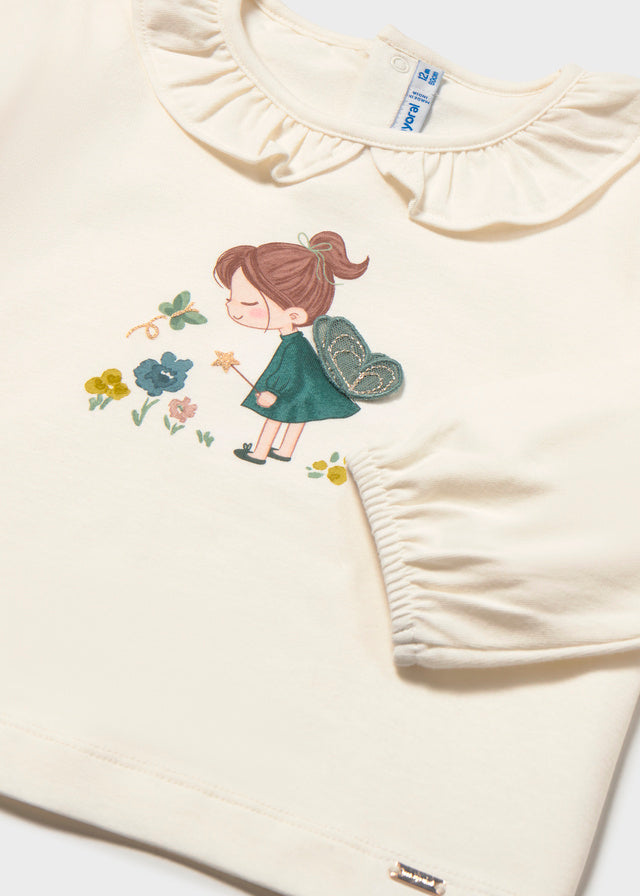Maglietta manica lunga con colletto baby girl Mayoral