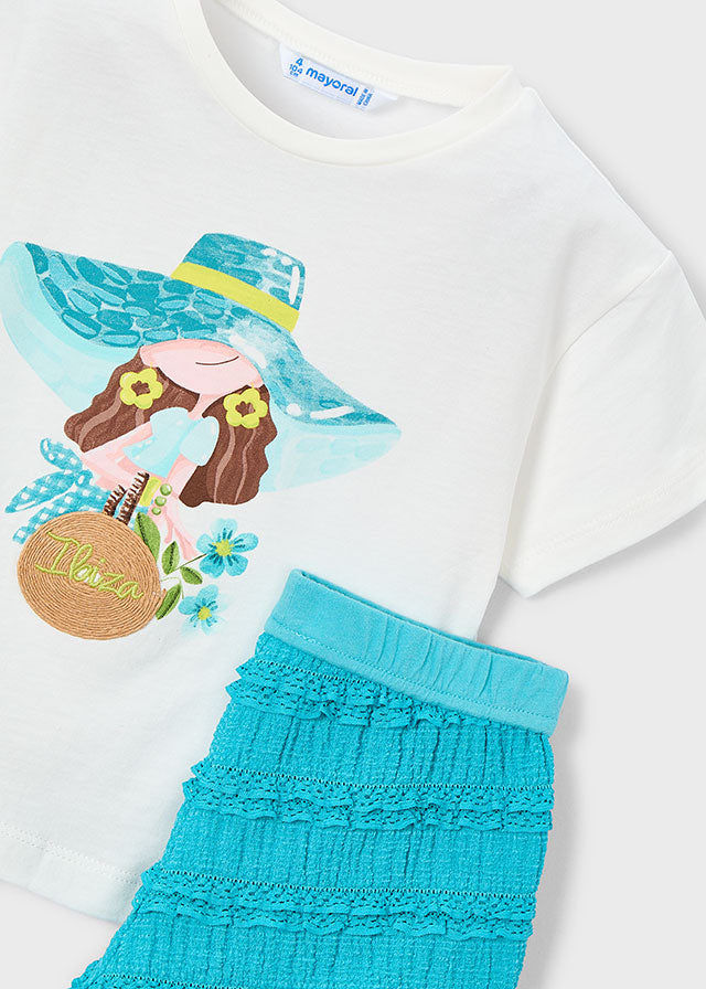 Coordinato short traforato bambina Mayoral
