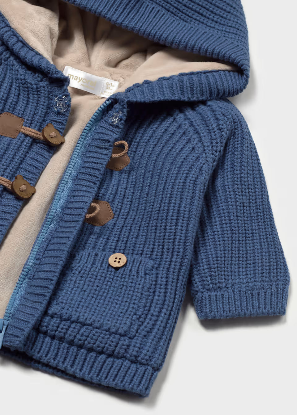 Giaccone in tricot con alamari neonato Mayoral