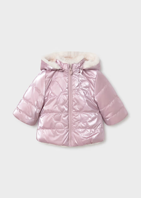 Giaccone reversibile viola neonata Mayoral