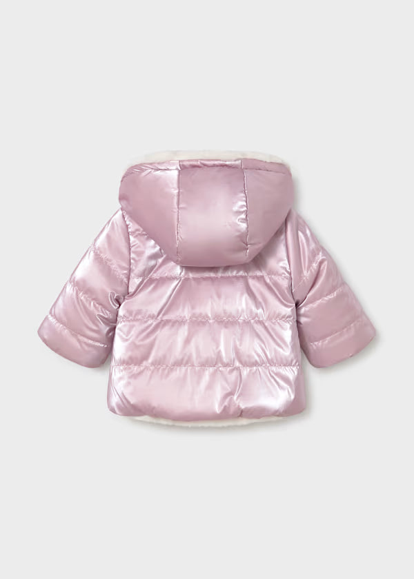 Giaccone reversibile viola neonata Mayoral