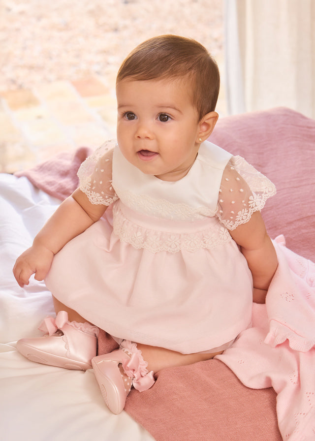 Vestito con manica in pizzo neonata Mayoral