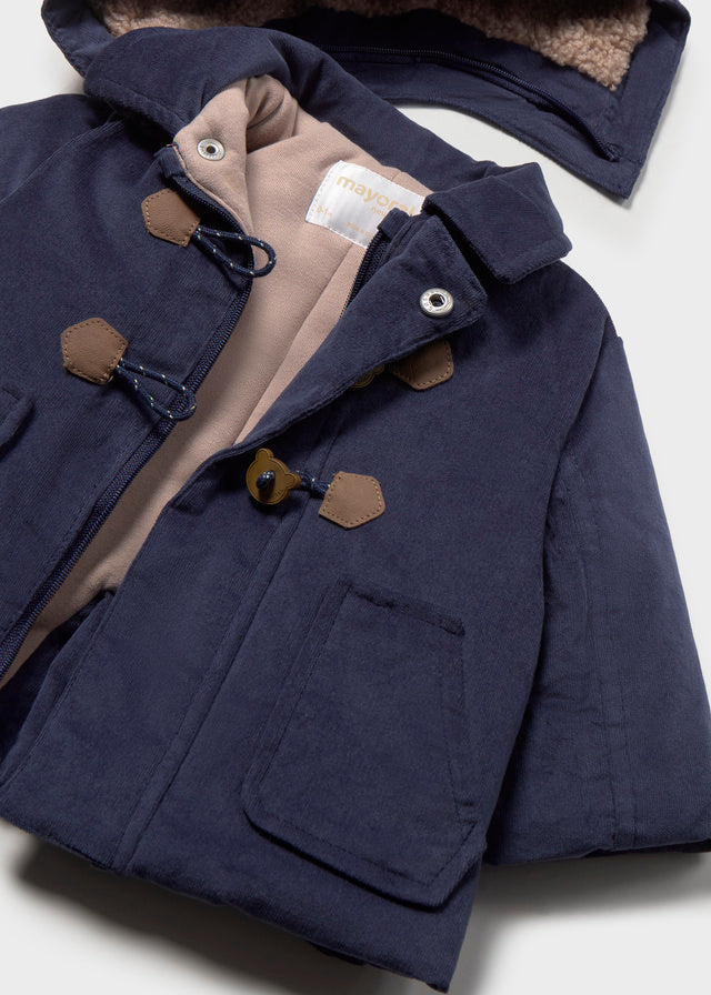 Cappotto con cappuccio e alamari neonato