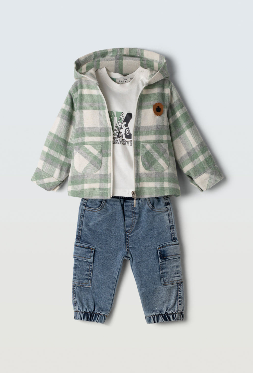 Set 3 pezzi con giubbotto baby maschio Hashtag