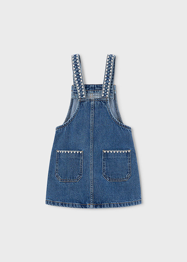 Salopette in jeans ricamata bambina Mayoral