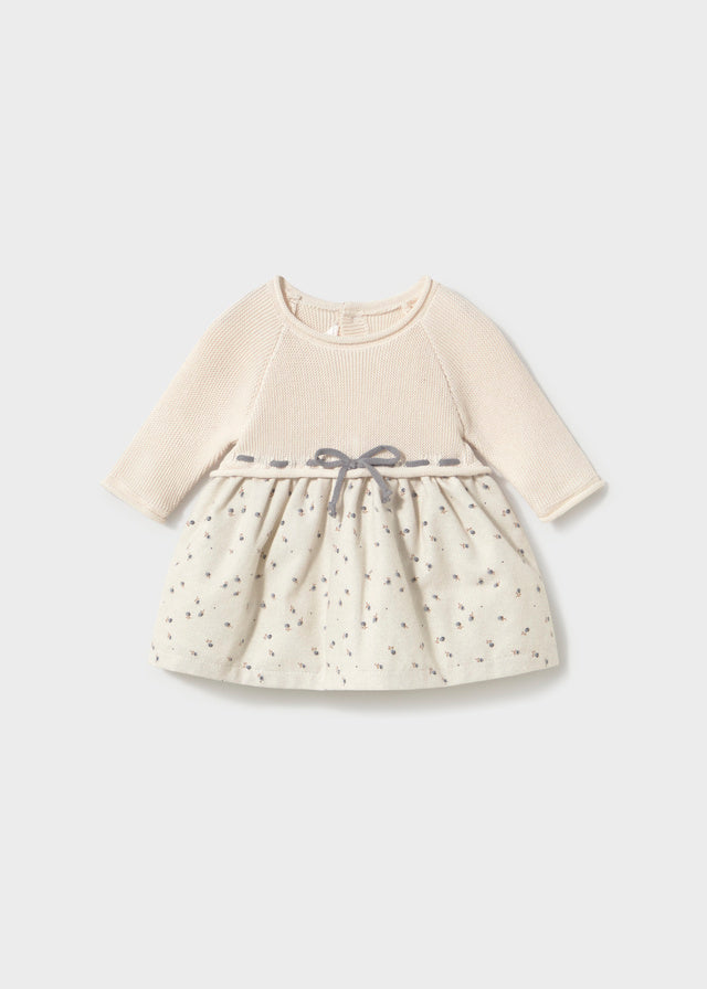 Vestito in tricot e gonna in cotone neonata Mayoral