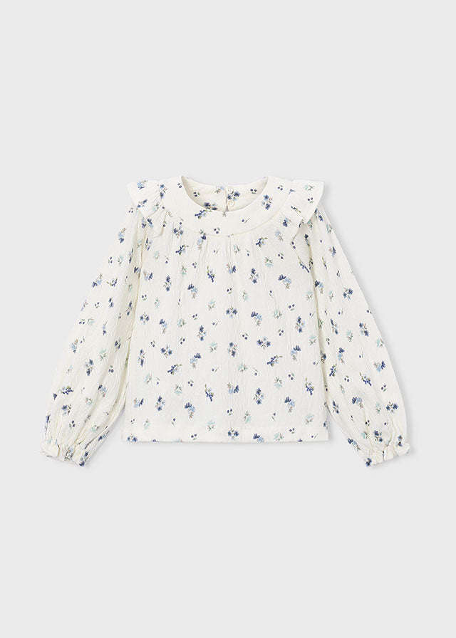 Blusa con colletto stampata bambina Mayoral