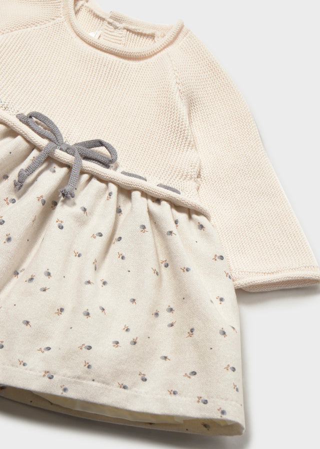 Vestito in tricot e gonna in cotone neonata Mayoral