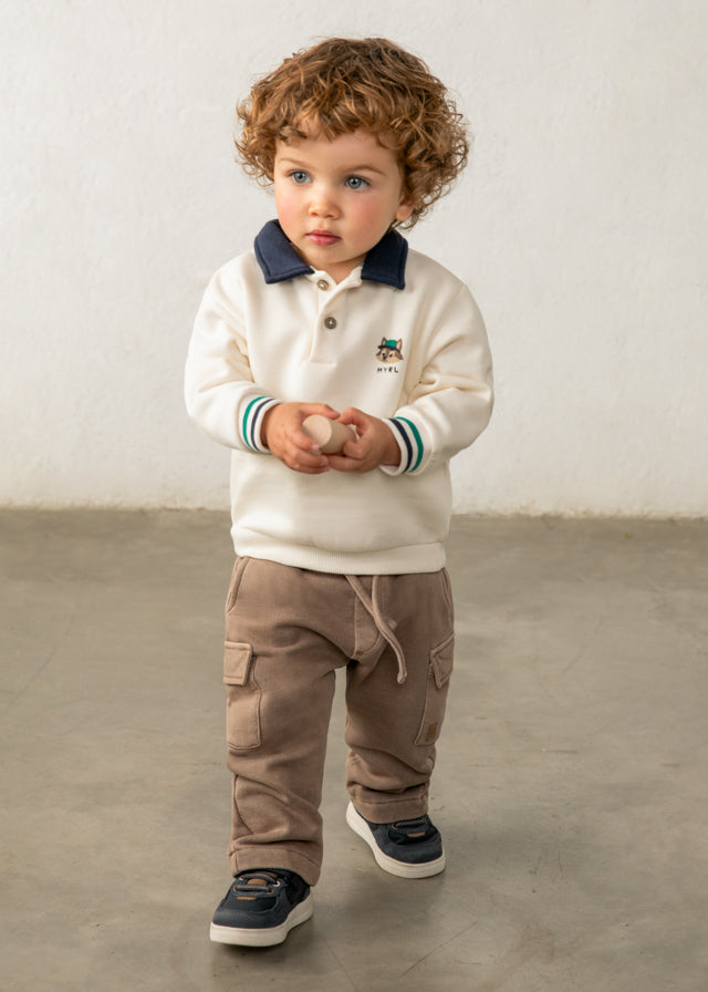Pullover con collo polo baby boy Mayoral