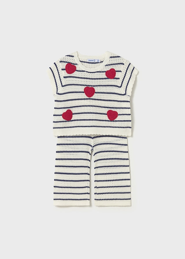Completo crochet cuori baby girl Mayoral