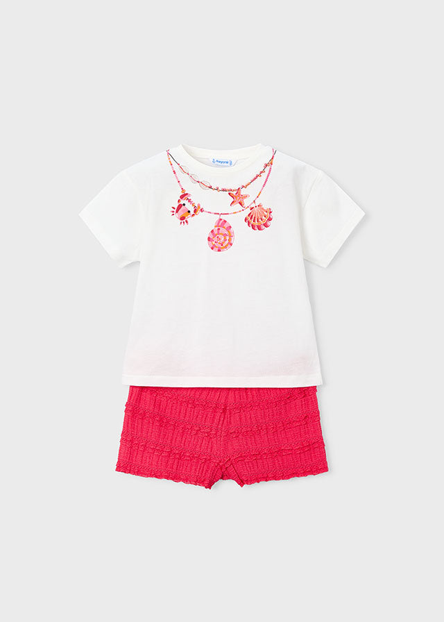 Coordinato short fantasia bambina Mayoral