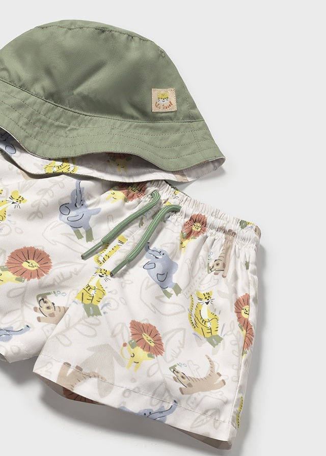 Completo costume e cappello reversibile protezione solare baby maschio