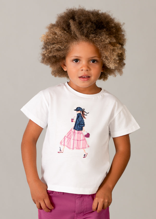 T-shirt con stampa ragazza bambina Mayoral