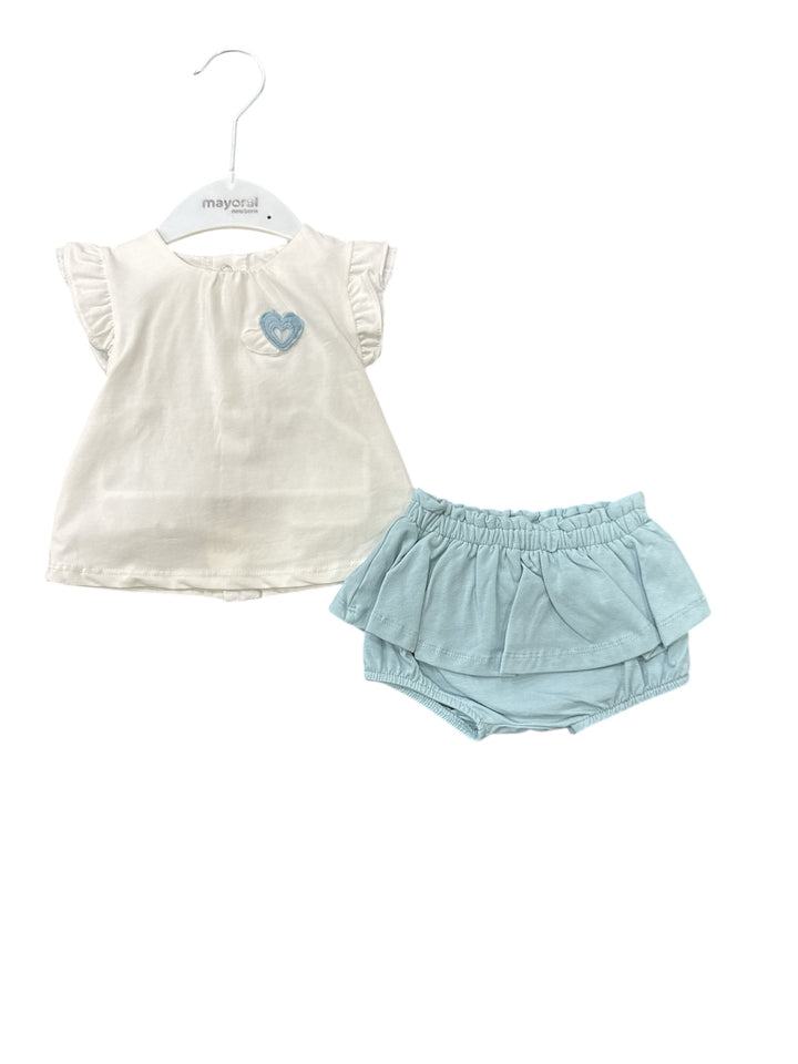 Completo maglietta e pantaloncino neonata Mayoral