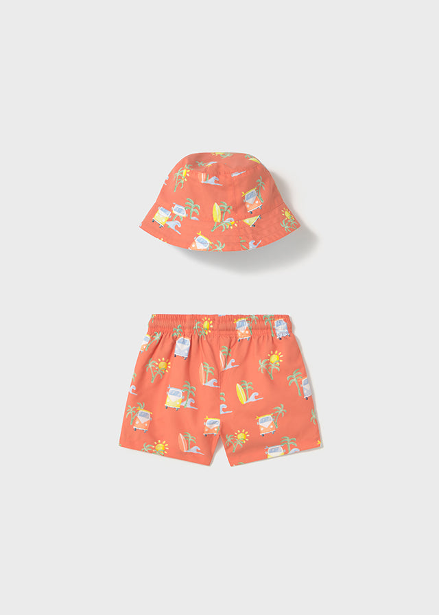 Completo costume e cappello reversibile protezione solare baby maschio