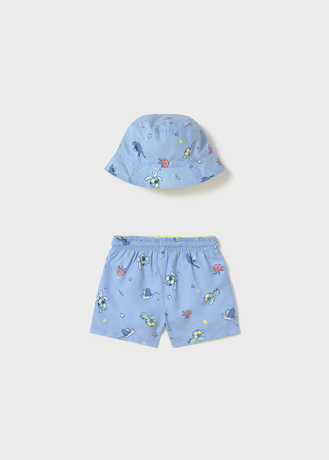 Completo costume e cappello reversibile protezione solare baby maschio